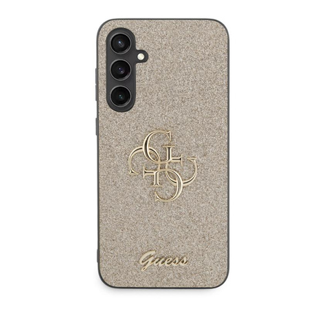 Guess Glitter Script Big 4G – pouzdro Samsung Galaxy S23 FE (zlaté)
