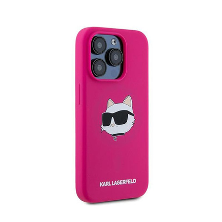 Karl Lagerfeld Silicone Choupette Head MagSafe - pouzdro pro iPhone 15 Pro (růžové)