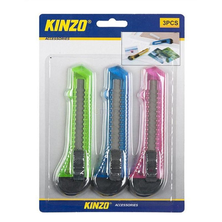Kinzo - Nože s odlamovací čepelí, sada 3 ks.