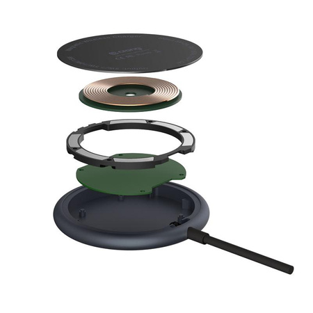 Crong MagSpot Wireless Charger – Aluminium MagSafe 15W Induktives Ladegerät (Graphit)