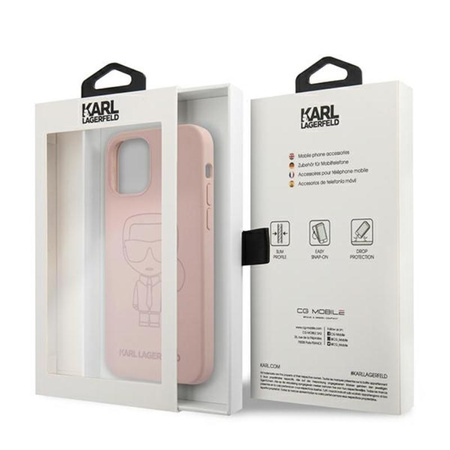 Karl Lagerfeld Silicone Ikonik Outline - iPhone 12 / iPhone 12 Pro Case (pink)
