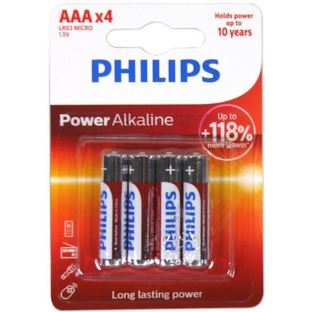 Philips - Set of alkaline batteries AAA/R03 4pcs.