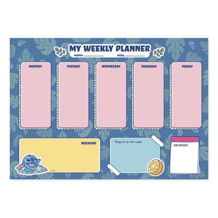 Disney Stitch - Agenda hebdomadaire 54 pages A4
