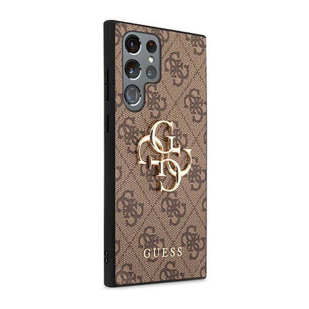 Guess 4G Big Metal Logo - Case for Samsung Galaxy S23 Ultra (Brown)