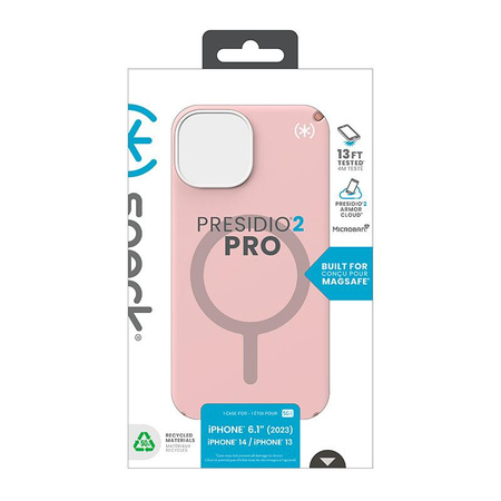 Speck Presidio2 Pro Magsafe - Case for iPhone 16e / iPhone 15 / iPhone 14 / iPhone 13 (Dahlia Pink / Rose Copper / White)