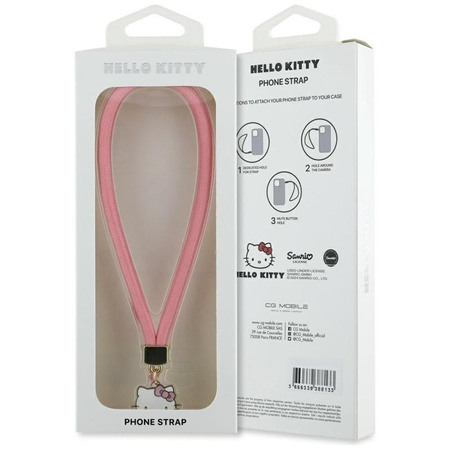 Hello Kitty Nylon Cord Kitty Head – Handy-Anhänger (rosa)
