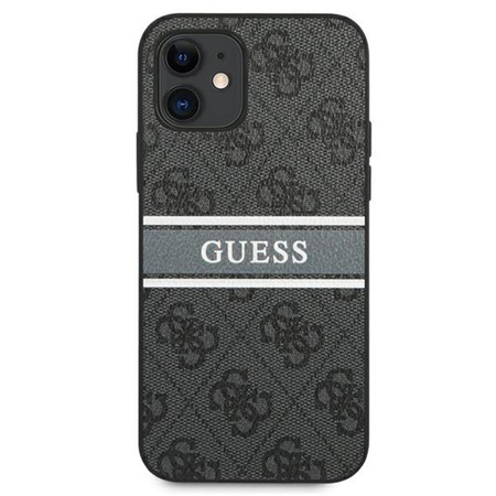 Guess 4G Printed Stripe - pouzdro pro iPhone 12 mini (šedé)