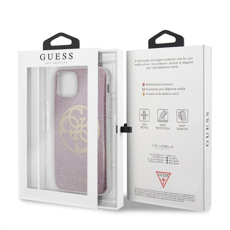 Guess Circle Glitter 4G - iPhone 11 Tasche (rosa)