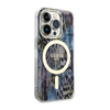 Guess Leopard MagSafe - Schutzhülle für iPhone 14 Pro Max (Blau)