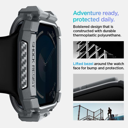Spigen Rugged Armor - Hülle für Apple Watch 10 46 mm (Dunkelgrau)