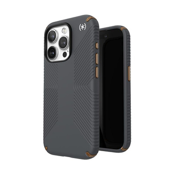 Speck Presidio2 Grip - Case for iPhone 15 Pro (Charcoal Grey / Cool Bronze / White)