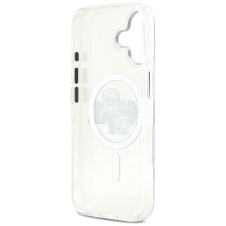 Karl Lagerfeld IML Glitter Karl & Choupette Sketch Logo MagSafe - Case for iPhone 17 (transparent)