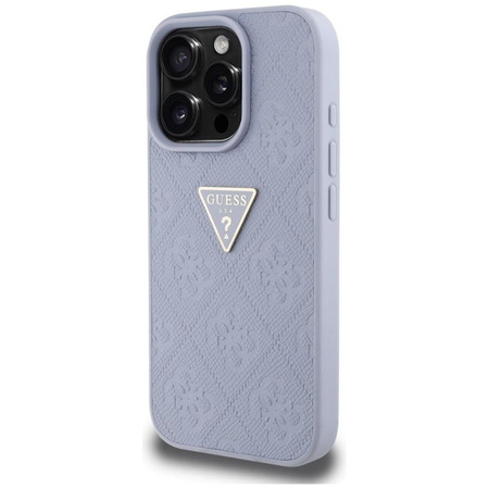 Guess Hot Stamp 4G Pattern Triangle Metal Logo - Case for iPhone 16 Pro (purple)
