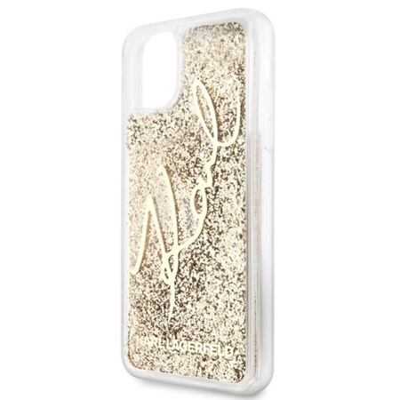 Karl Lagerfeld Signature Glitter Case - pouzdro pro iPhone 11 Pro Max (zlaté)