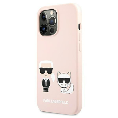 Karl Lagerfeld Slilicone Karl & Choupette Magsafe - iPhone 13 Hülle (rosa)