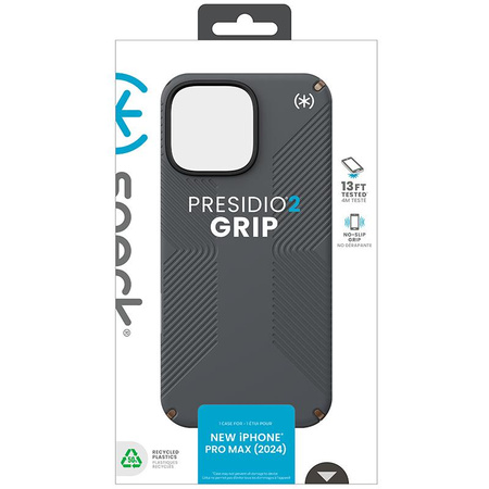 Speck Presidio2 Grip - pouzdro pro iPhone 16 Pro Max (Charcoal Grey / Cool Bronze / White)
