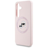 Karl Lagerfeld Silicone Double Heads And Circle MagSafe - Case for Samsung Galaxy S25+ (Pink)