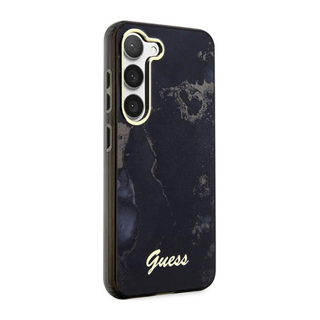 Guess Golden Marble Collection - pouzdro pro Samsung Galaxy S23 (černé)