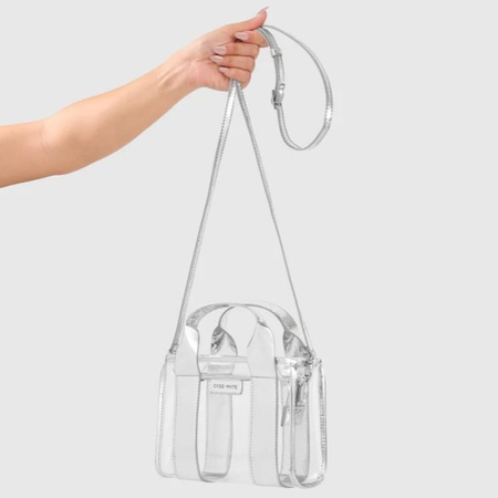 Case-Mate Micro Tote Bag - vodotěsná taška přes rameno (stříbrný chrom/čirá)