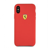 Ferrari Silicone Hard Case - Etui iPhone Xs / X (czerwony)