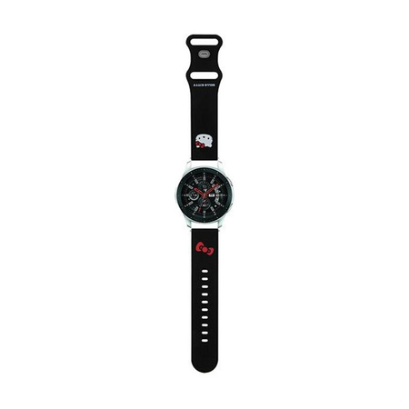 Hello Kitty Silikonová hlava kočičky - univerzální řemínek pro chytré hodinky 22 mm (černý)