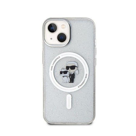 Karl Lagerfeld Karl & Choupette Glitter Magsafe - iPhone 15 Plus Tasche (Transparent)