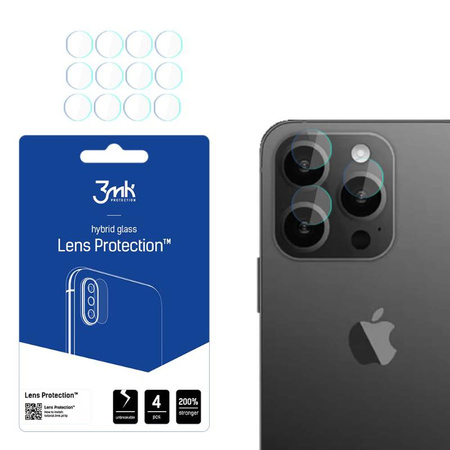 3mk Lens Protection - Verre de l'objectif de l'appareil photo de l'iPhone 15 Pro (4 sets)