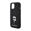 Karl Lagerfeld Fixed Glitter Iconic Logo Metal Pin - iPhone 15 / 14 / 13 Case (černý)