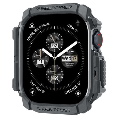 Spigen Rugged Armor - Étui pour Apple Watch 10 46 mm (Gris foncé)