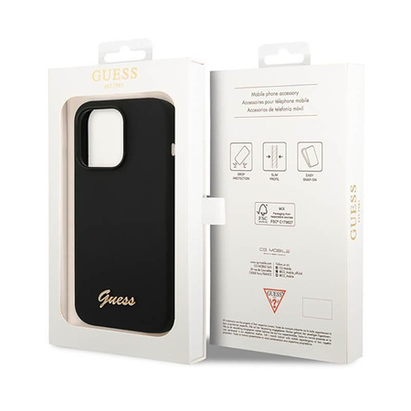 Guess Silicone Vintage - iPhone 14 Pro Max Tasche (schwarz)