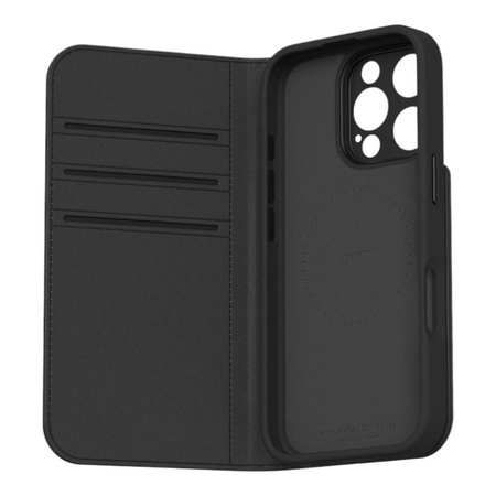 Moshi Overture MagSafe - Étui 3-en-1 en cuir pour iPhone 16 Pro Max (Noir anthracite)