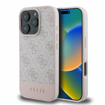 Guess 4G Bottom Stripe - Coque iPhone 16 Pro (rose)