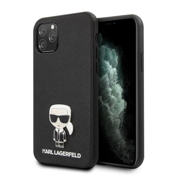 Karl Lagerfeld Saffiano with Pin Ikonik - pouzdro pro iPhone 11 Pro Max (černé)