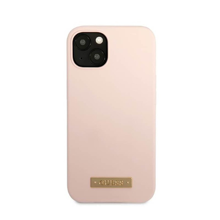 Guess Silicone Logo Plate MagSafe - iPhone 13 Mini Case (rose)