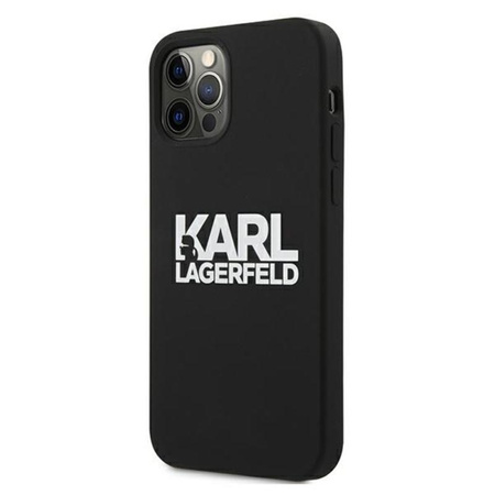 Karl Lagerfeld Silicone Stack Logo - pouzdro pro iPhone 12 / iPhone 12 Pro (černé)
