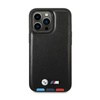 BMW Leather Hot Stamp Tricolor MagSafe - Étui pour iPhone 14 Pro Max (Noir)