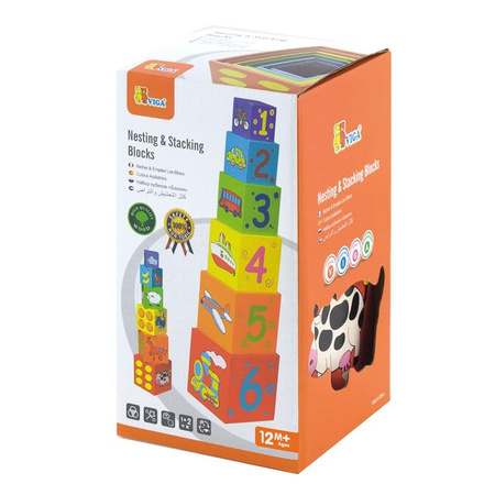 Viga Toys - Fából készült rakosgató kocka