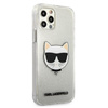 Karl Lagerfeld Choupette Head Glitter - pouzdro pro iPhone 12 Pro Max (stříbrné)