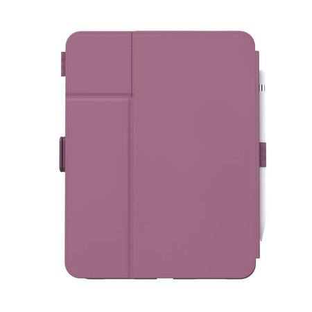 Speck Balance Folio - iPad 10.9" (2022) Hülle mit MICROBAN mit Magnet und Standfuß (Klempnerarbeit/gebürstetes Lila/Krepprosa)