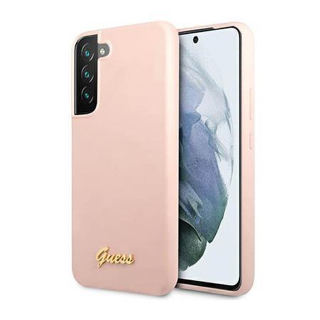 Guess Silicone Script Metal Logo - Hülle für Samsung Galaxy S23 (Pink)