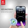 Crong Anti-Bacterial 3D Armour Glass - 9H voll Bildschirm gehärtetes Glas für iPhone 14 Pro Max + Installationsrahmen