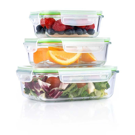 Alpina - zestaw trzech szklanych pojemników na żywność, lunchbox