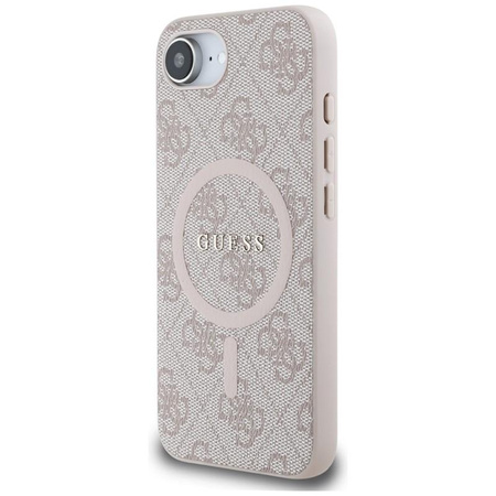 Guess 4G Ring Classic Logo MagSafe - Etui do iPhone 16e (różowy)