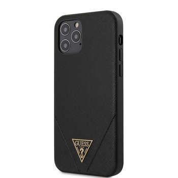 Guess Saffiano V - pouzdro pro iPhone 12 / iPhone 12 Pro (černé)