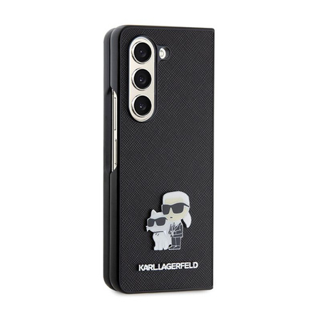 Karl Lagerfeld NFT Saffiano Karl & Choupette Pin - Samsung Galaxy Z Fold 5 Tasche (schwarz)