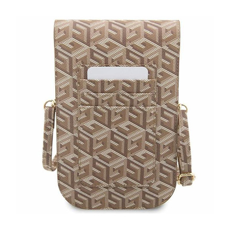 Guess GCube Stripe Phone Bag - Bag with smartphone compartment (Brown)
