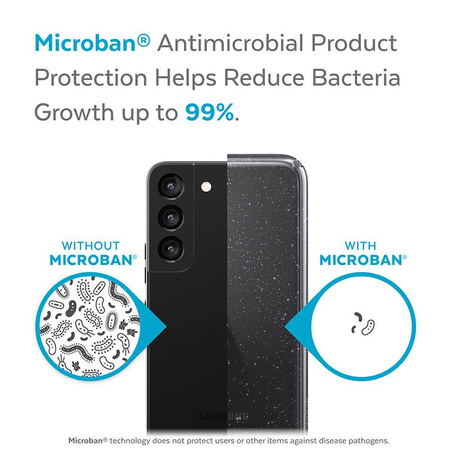 Speck Presidio Perfect-Clear mit Glitter - Samsung Galaxy S22+ Gehäuse mit MICROBAN antimikrobieller Beschichtung (Klar/Platin Glitter)