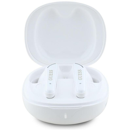Guess Flat Classic Logo Electroplated - TWS headphones + charging case (white)