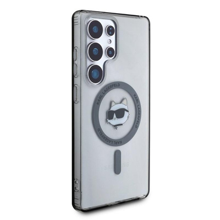 Karl Lagerfeld Knopf Choupette Kopf gedruckt Logo MagSafe - Samsung Galaxy S25 Ultra Case (schwarz)