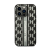 Karl Lagerfeld Monogram Stripe - iPhone 14 Pro Max Tasche (grau)